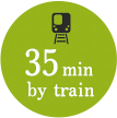 35min by train