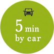 5min by car